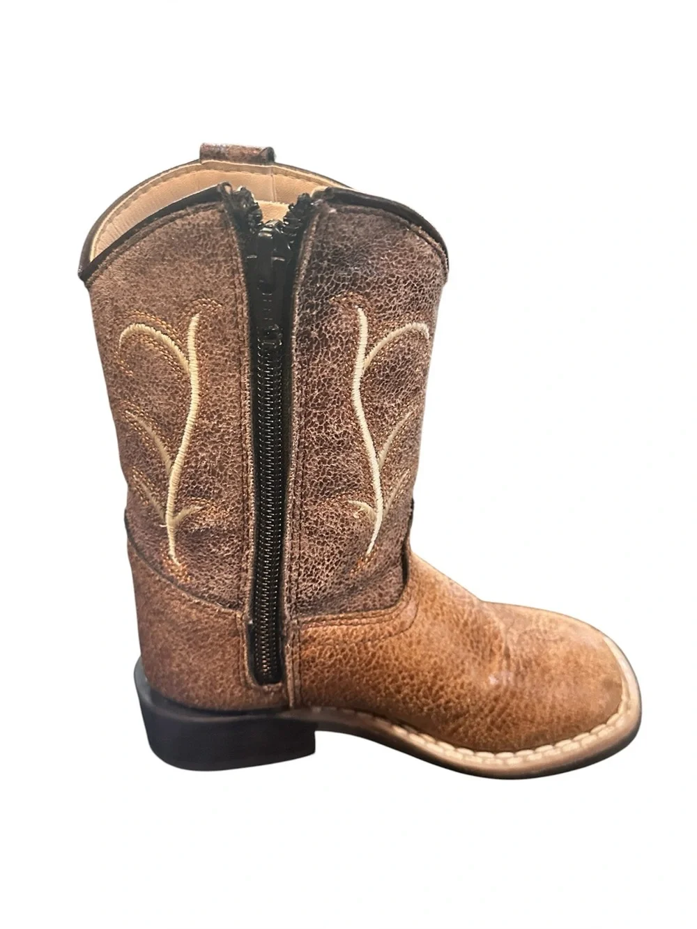 Jama Old West - Child/Toddler - Crackle Brown Cowboy Boots VB1013 Size 6.5-D
